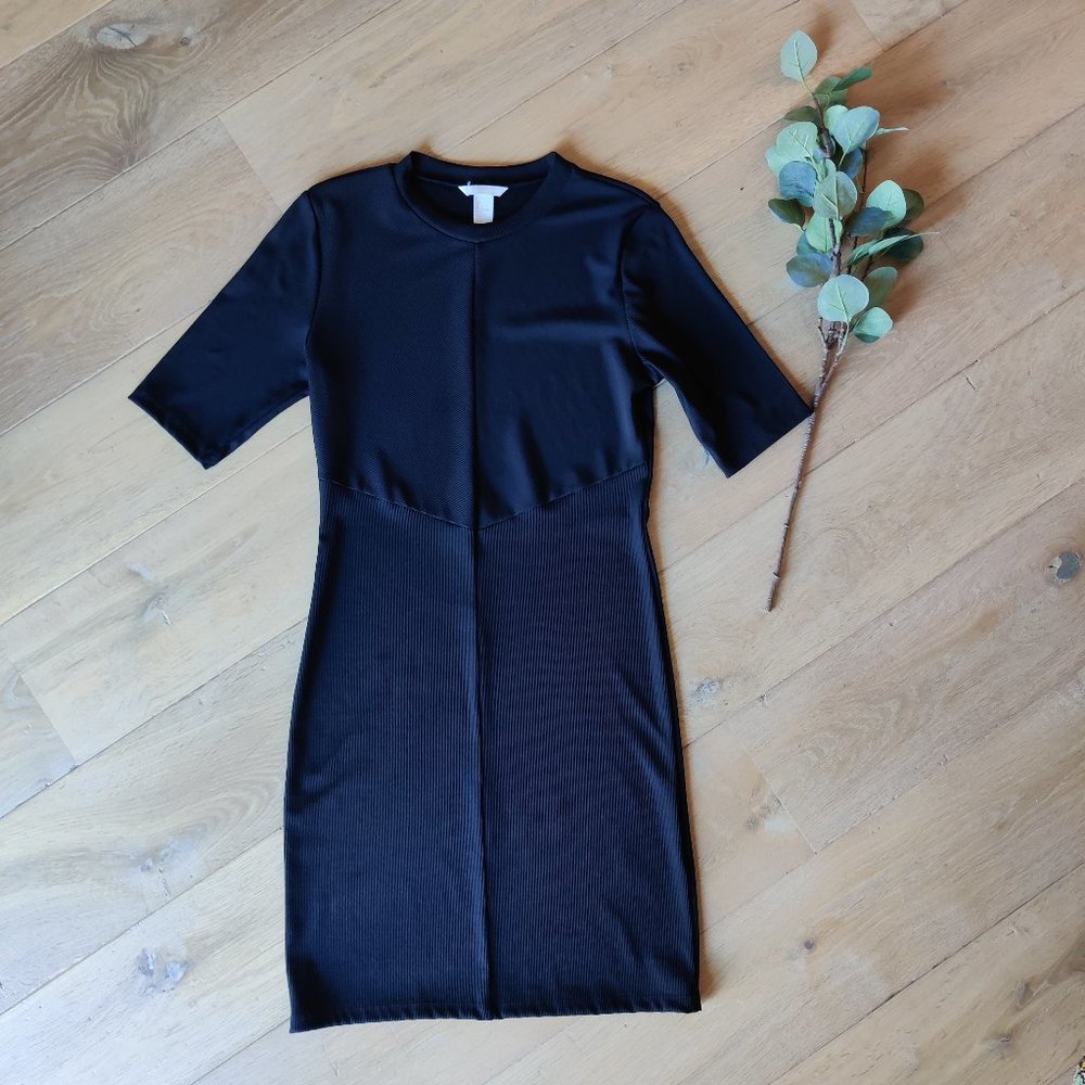 Black Ribbed H&M body-con dress